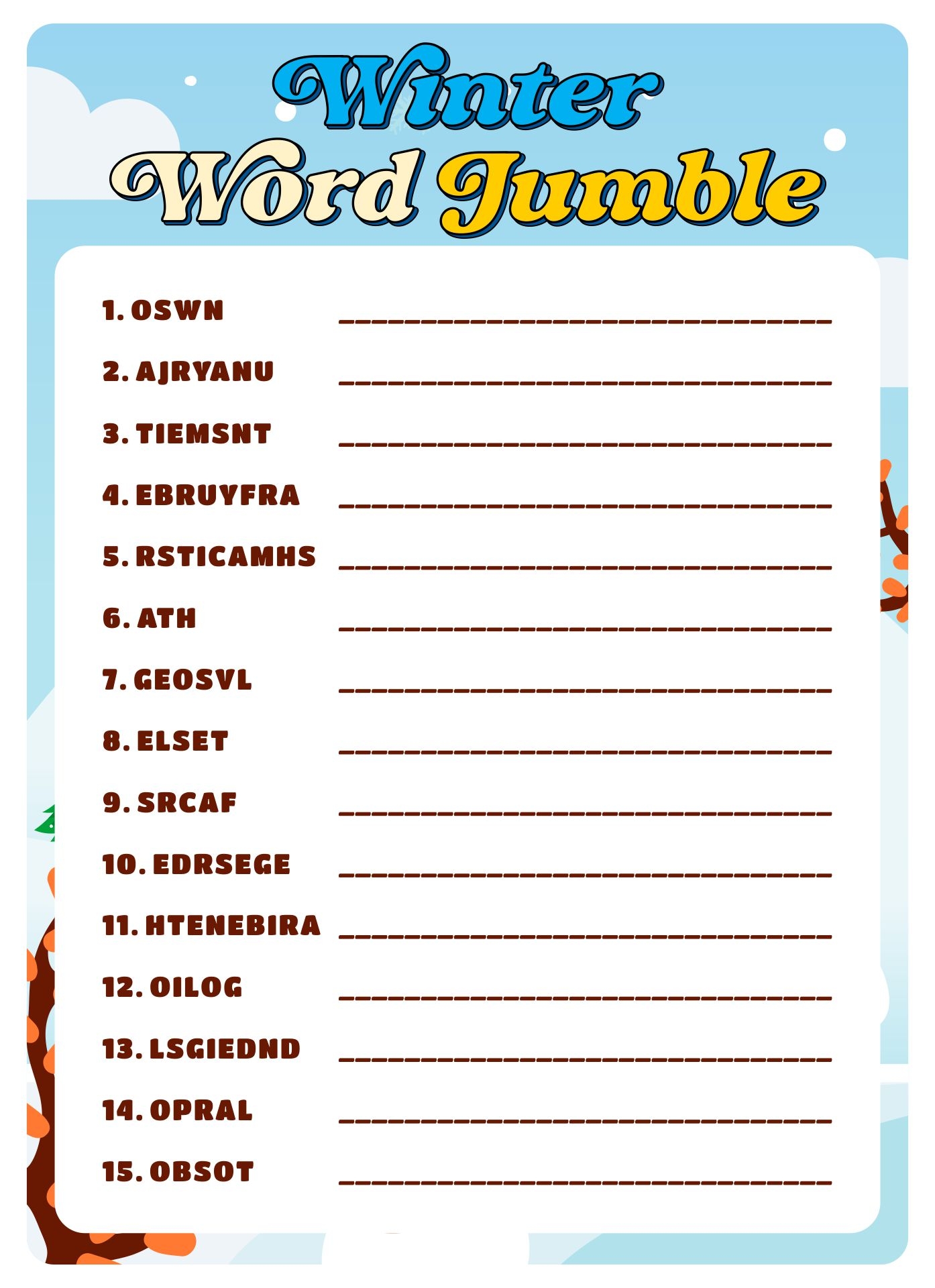 10 Best Printable Jumble Word Puzzles Coping Printablee