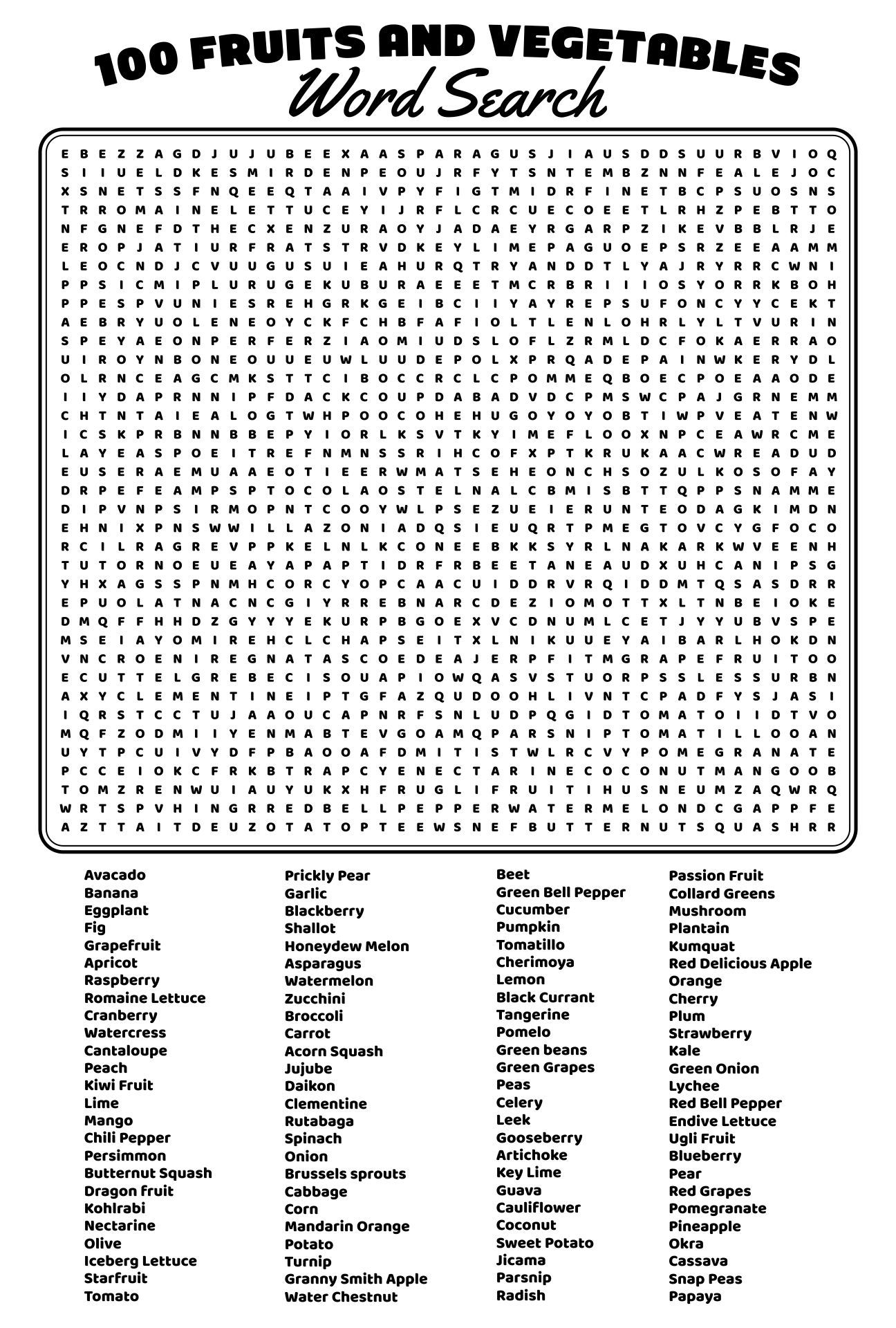 20 Best 100 Word Word Searches Printable PDF For Free At Printablee 
