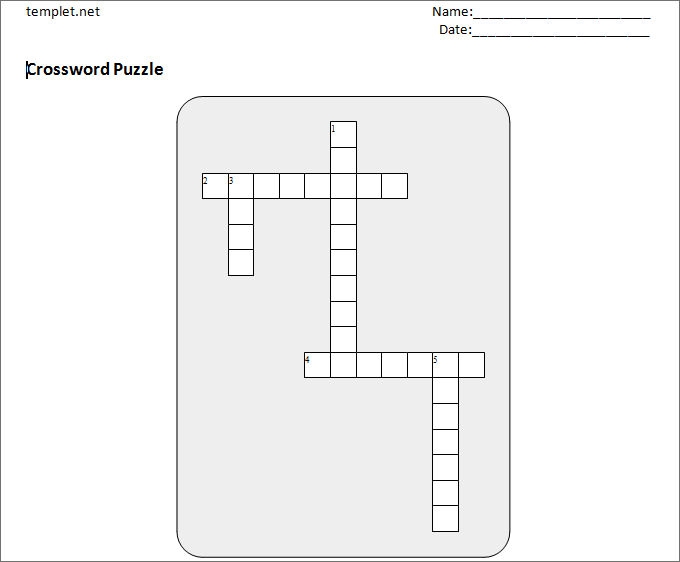 23 Blank Crossword Template Crossword Template
