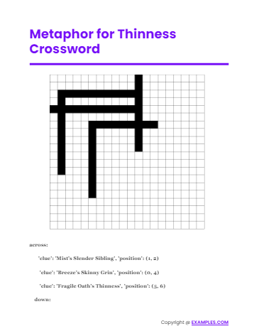49 Metaphor For Thinness Crossword Examples
