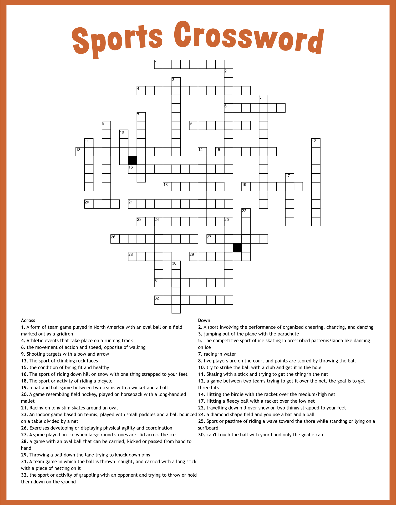 6 Best Sport Crossword Printable Printablee Emma Crossword Puzzles