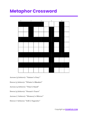 99 Metaphor Crossword Examples