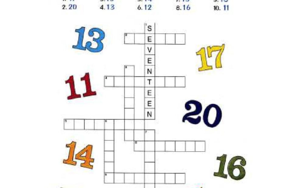 A Number Crossword Crossword English ESL Worksheets Pdf Doc