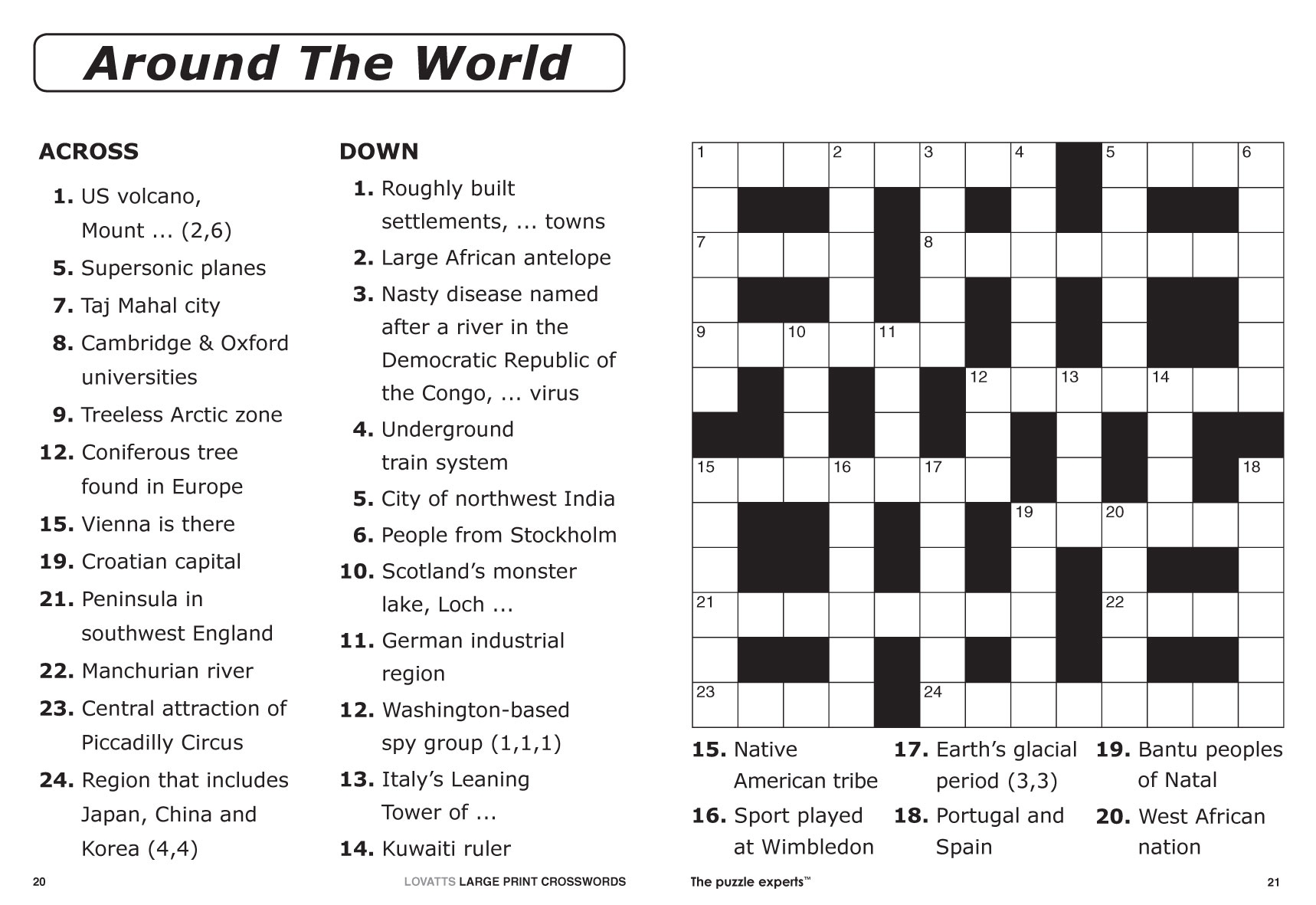 Australian Crossword Puzzles To Print Large Print Crosswords 2 