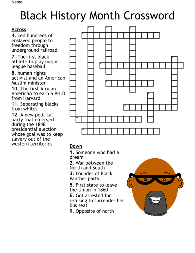 Black History Crossword Puzzles Printable Free Crossword Puzzles 