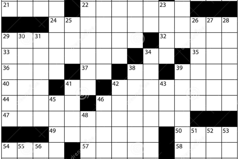 Blank Crossword Puzzle Grids Printable Printable Crossword Puzzles