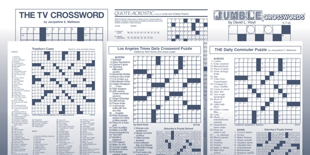 Boston Globe Crossword Puzzle Printable Printable Crossword Puzzles 