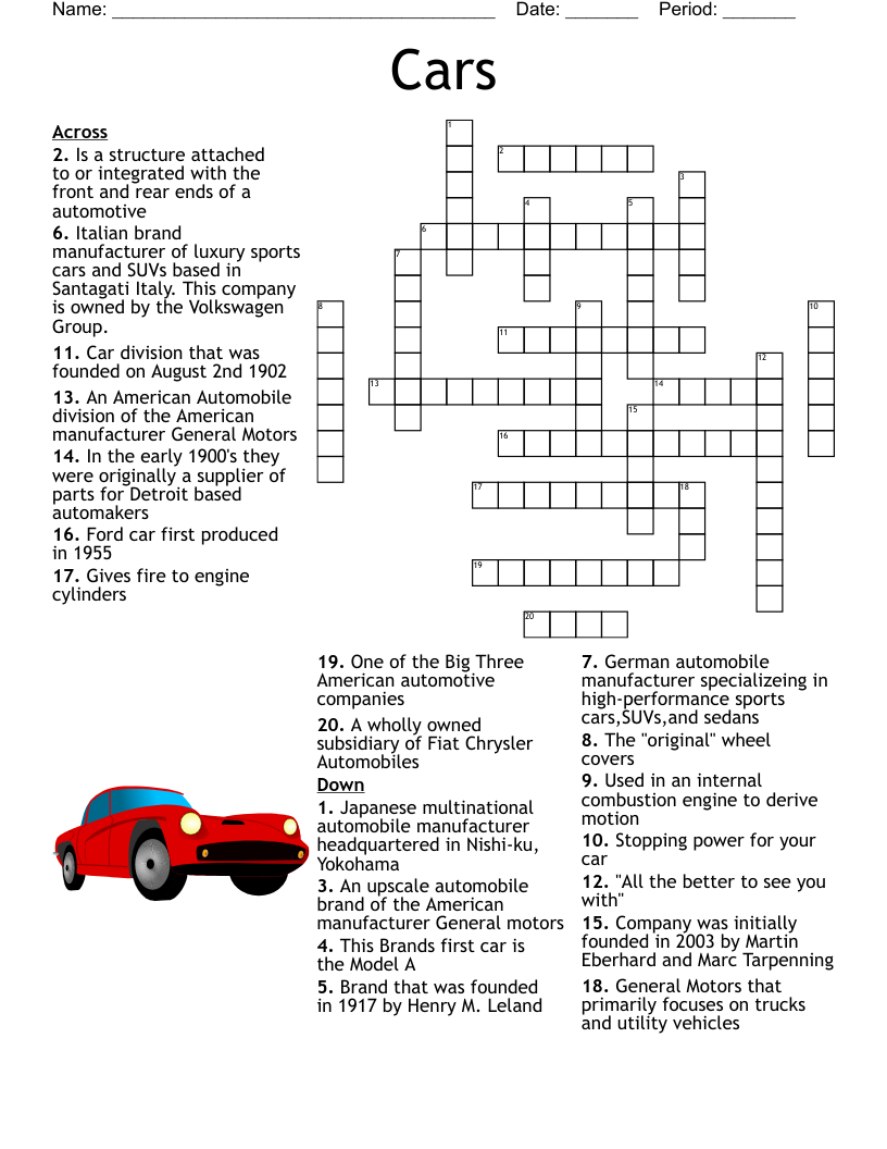 Car Crossword Puzzles Printable Printable Crossword P Vrogue co