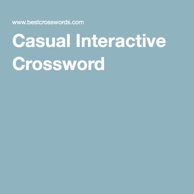Casual Interactive Crossword Crossword Interactive Crossword Puzzles