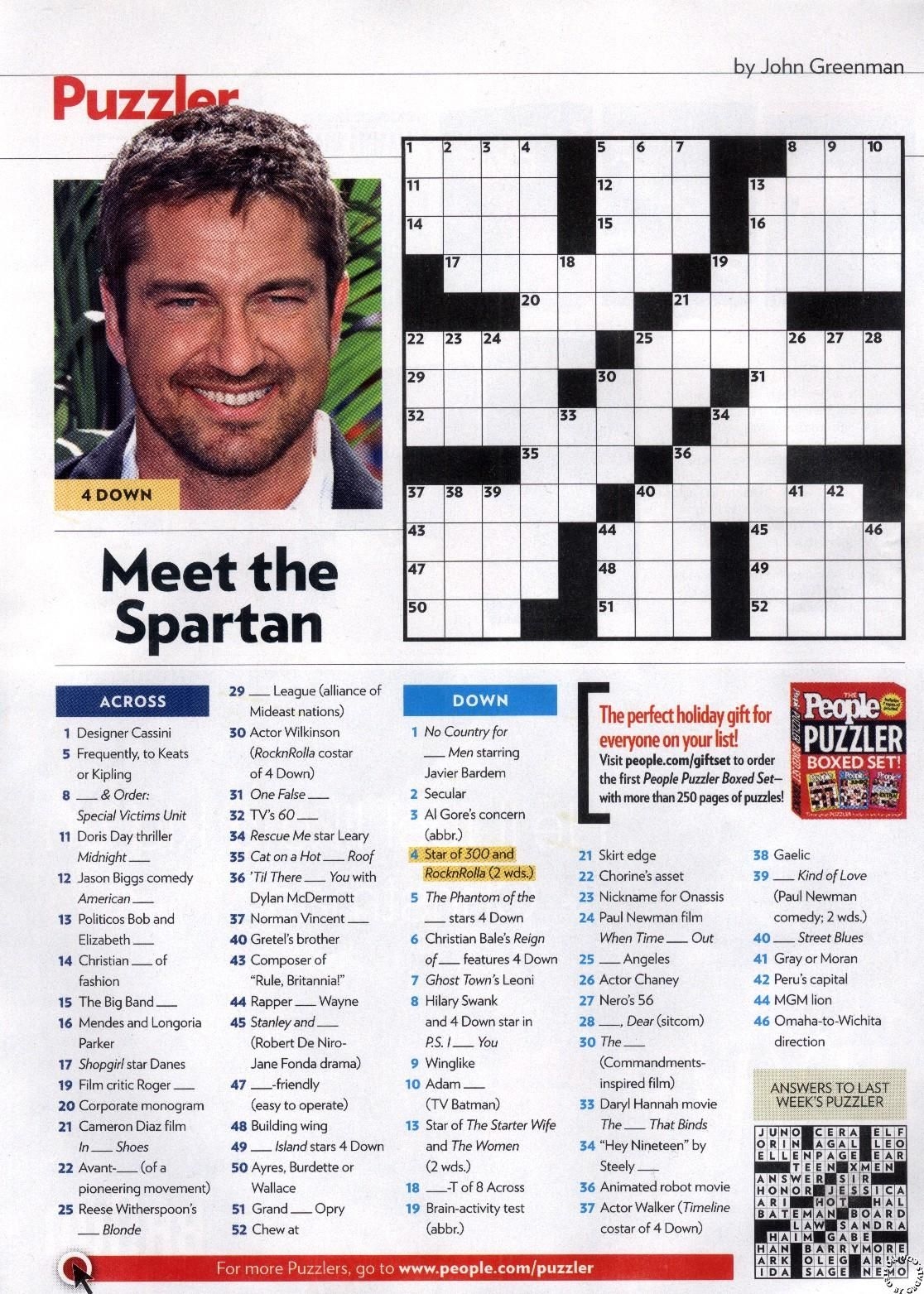 Celebrity Crossword Puzzles