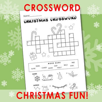 Christmas Crossword Fun A4 US Letter By Emma Croker TpT