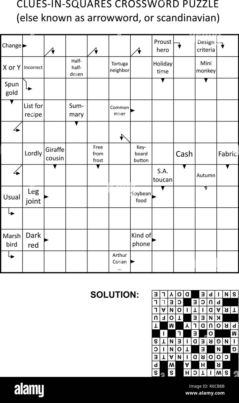 Clues in squares Crossword Puzzle Or Arrow Word Puzzle Else Arrowword 