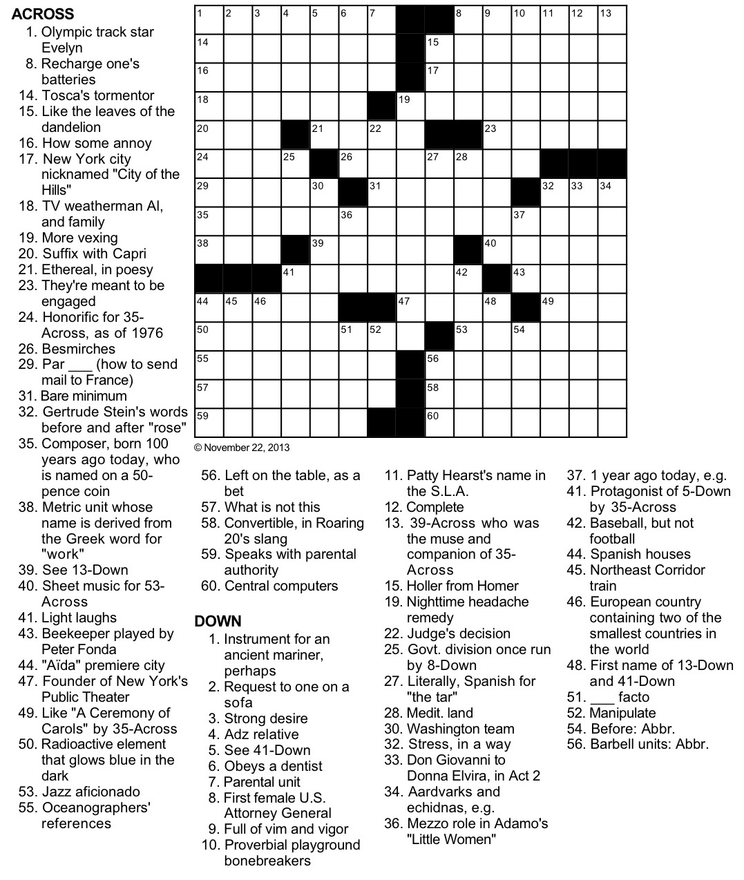 Country Music Crossword Puzzles Printable Printable Crossword Puzzles 