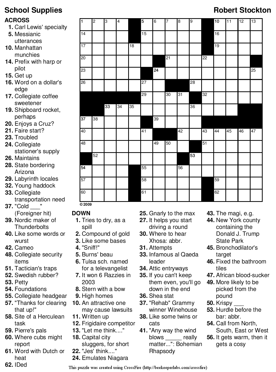Create Crossword Puzzles Printable