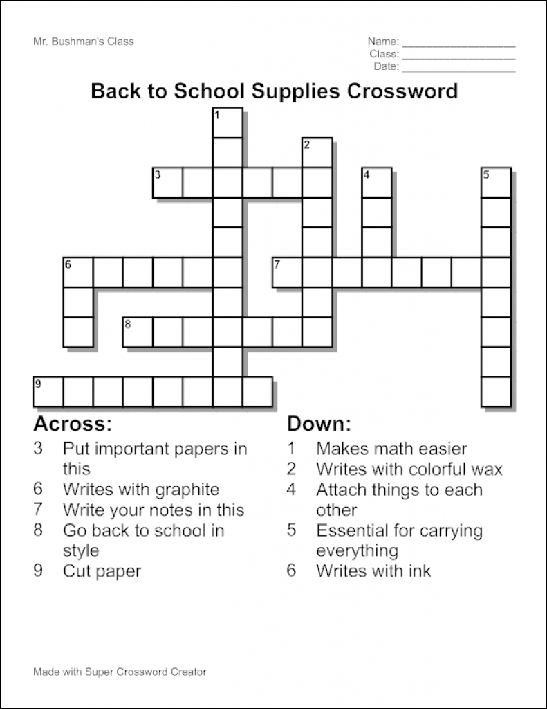 Crossword Creator Free Printable Printable Word Searches