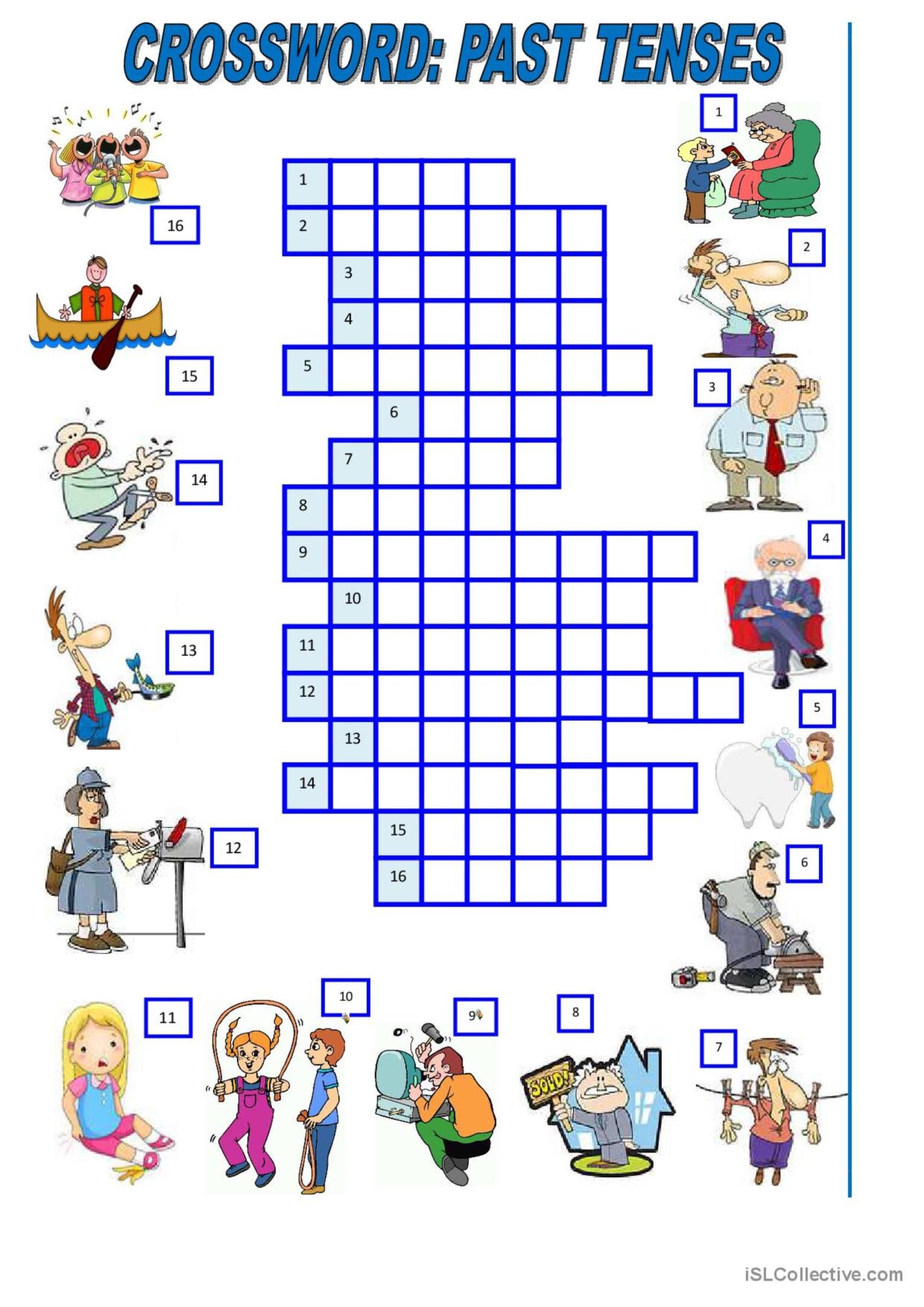 CROSSWORD PAST SIMPLE Crossword English ESL Worksheets Pdf Doc
