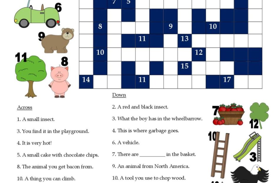 Crossword Puzzle Basic Voca English ESL Worksheets Pdf Doc
