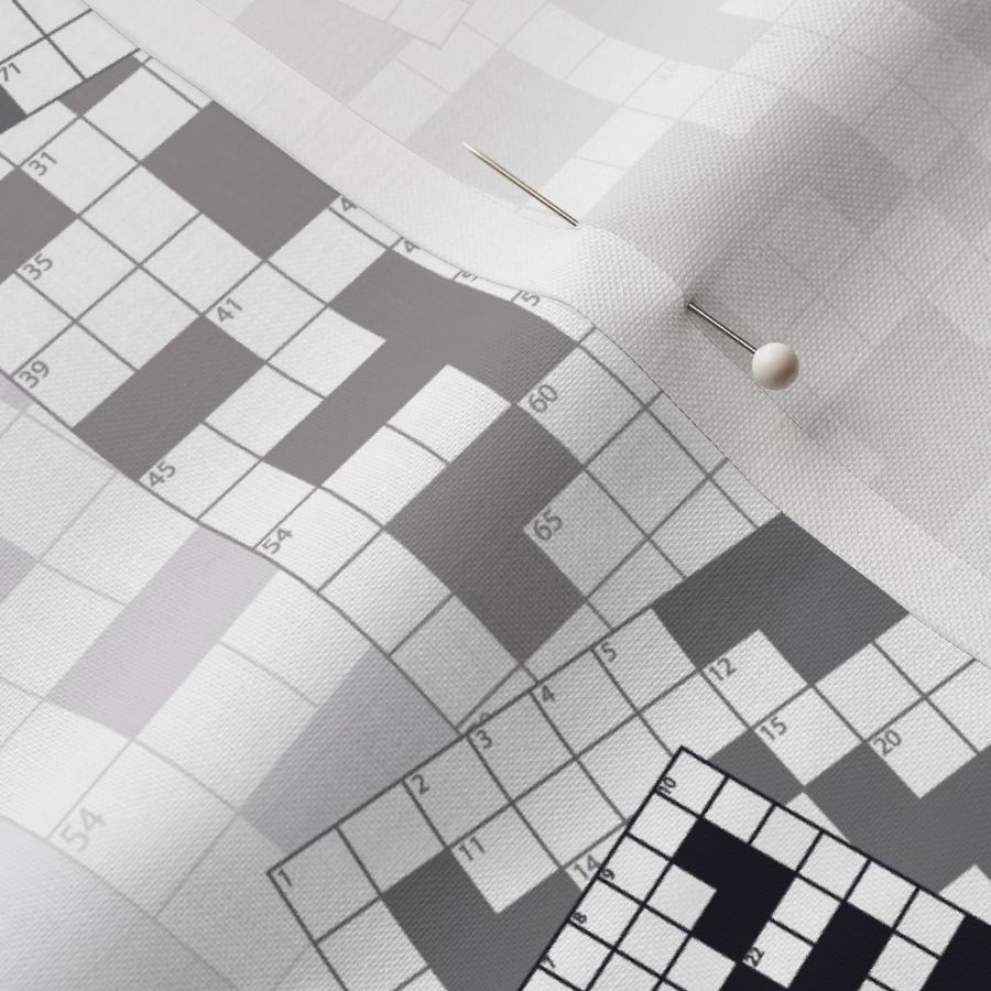 Crossword Puzzle Fabric Spoonflower
