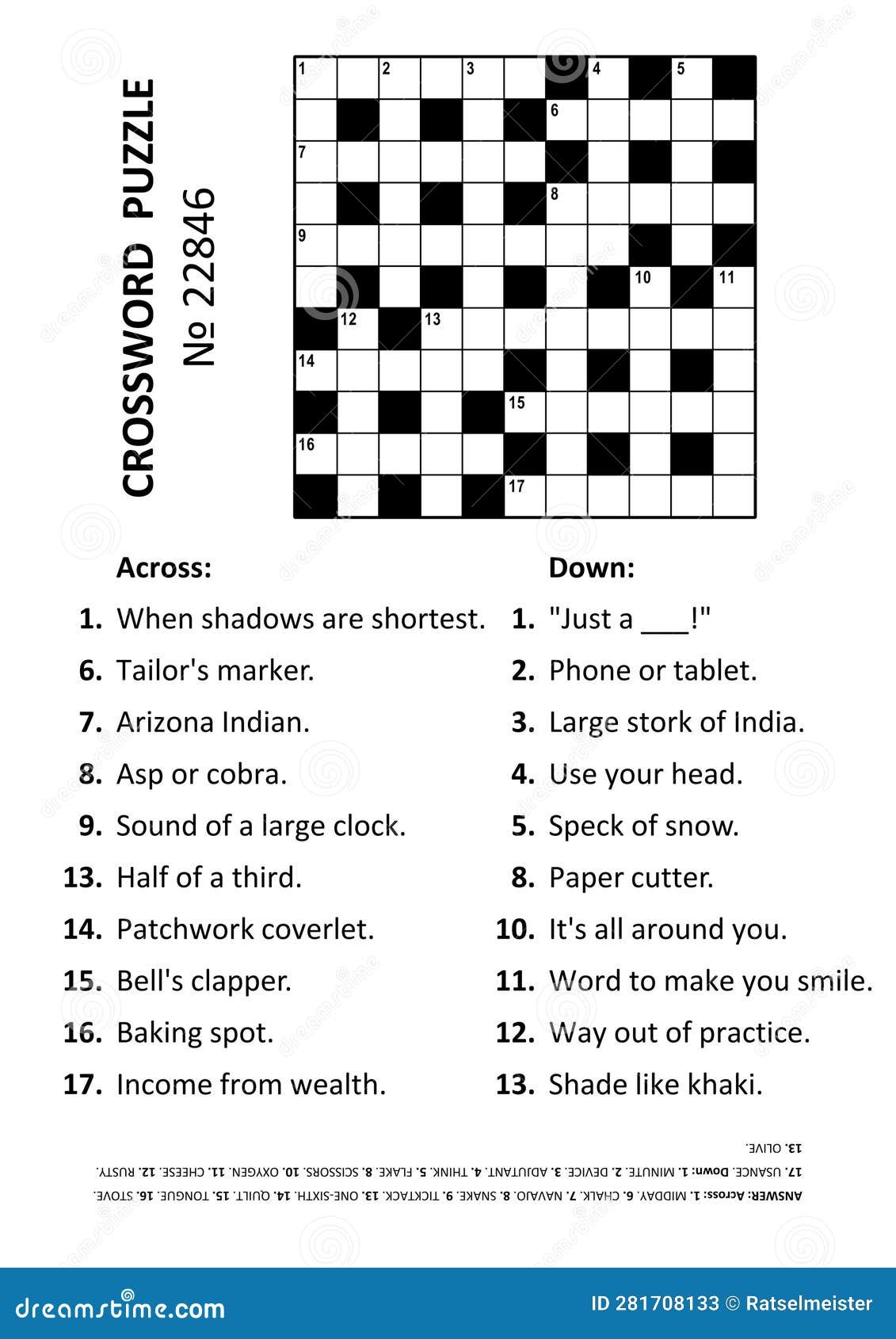 Crossword Puzzle Game 22846 Answer Included Stock Vector 