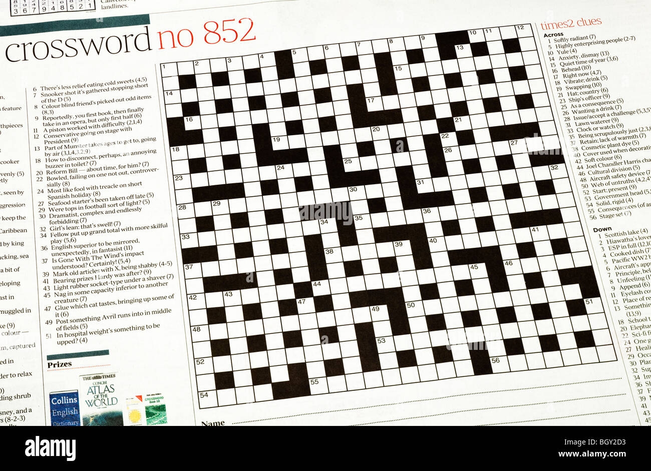 Crossword Puzzle Newspaper Hi res Stock Photography And Images Alamy