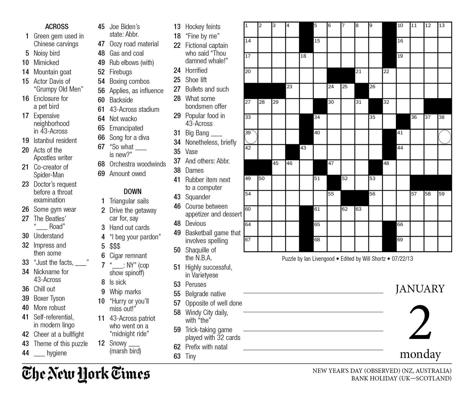 Crossword Puzzle Printable New York Times Crosswords Printable Nyt 