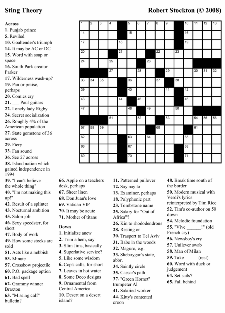 Crossword Puzzles In French Printable Printable Crossword Puzzles 