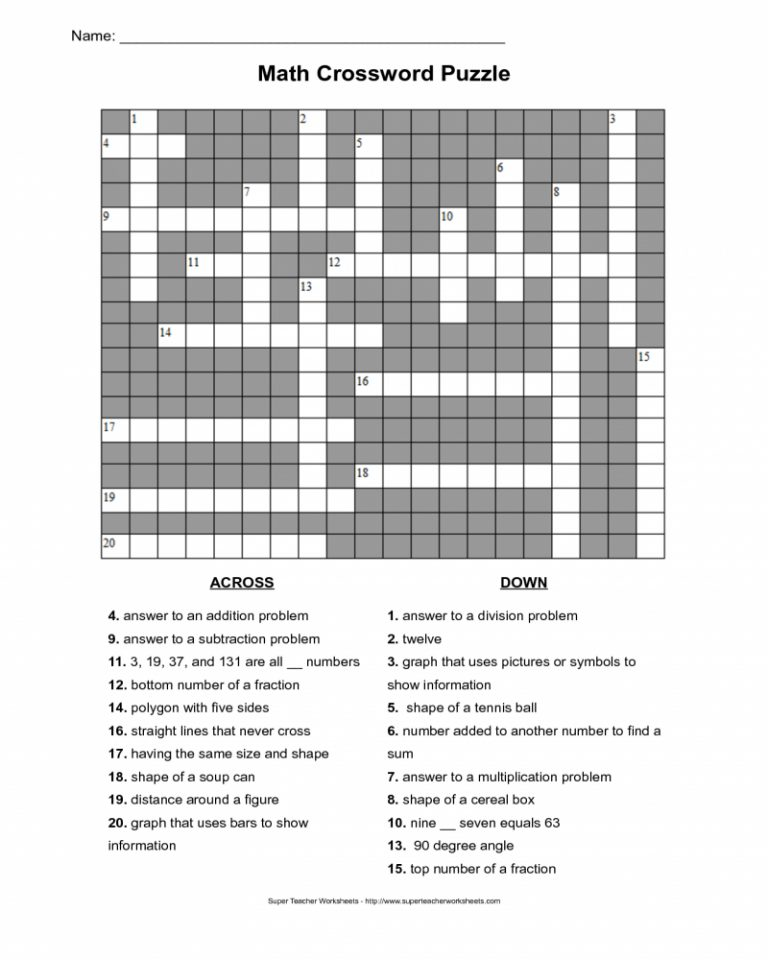 Crossword Puzzles Printable Yahoo Image Search Results Math 