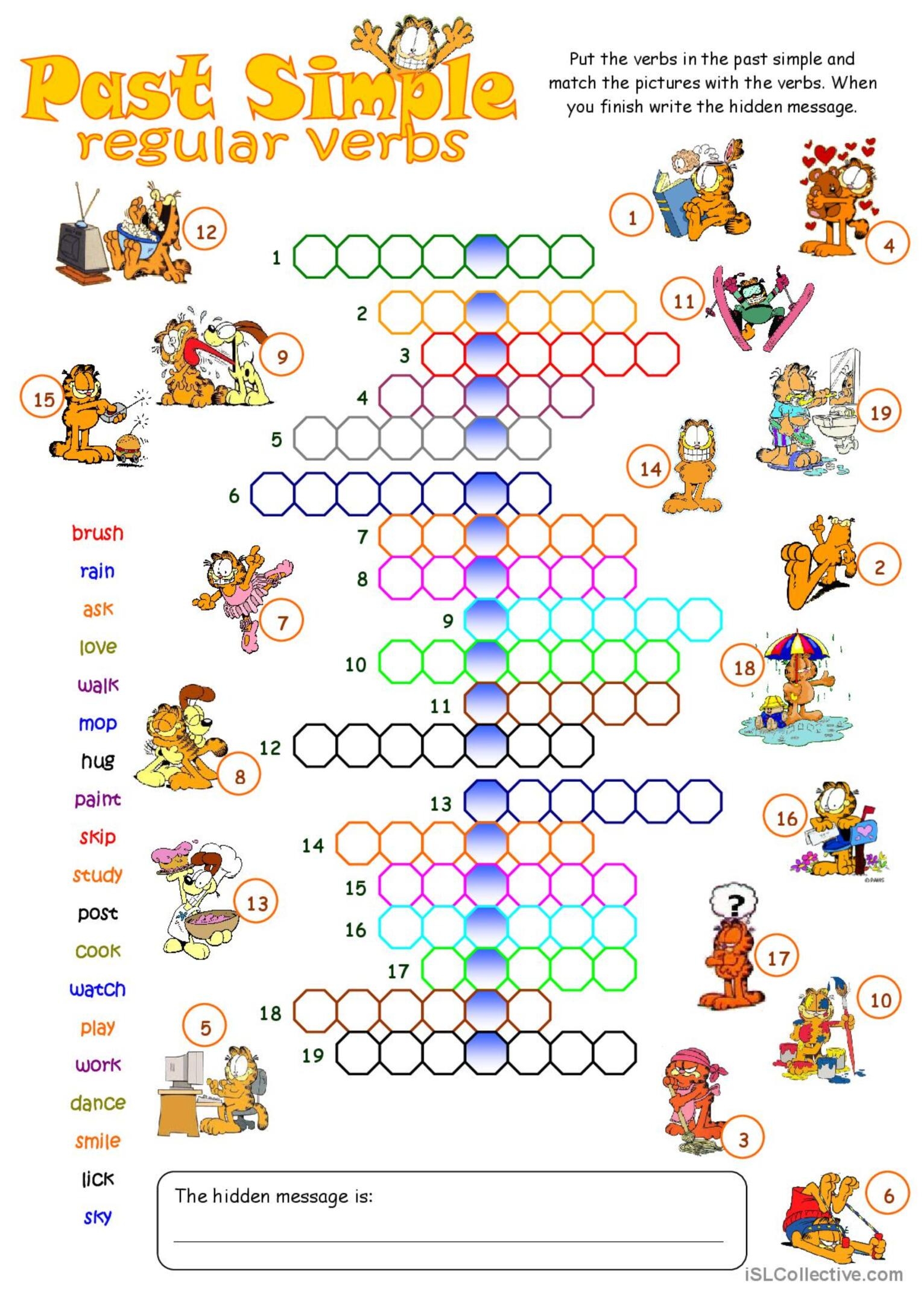 Crossword Regular Verbs Crossword English ESL Worksheets Pdf Doc