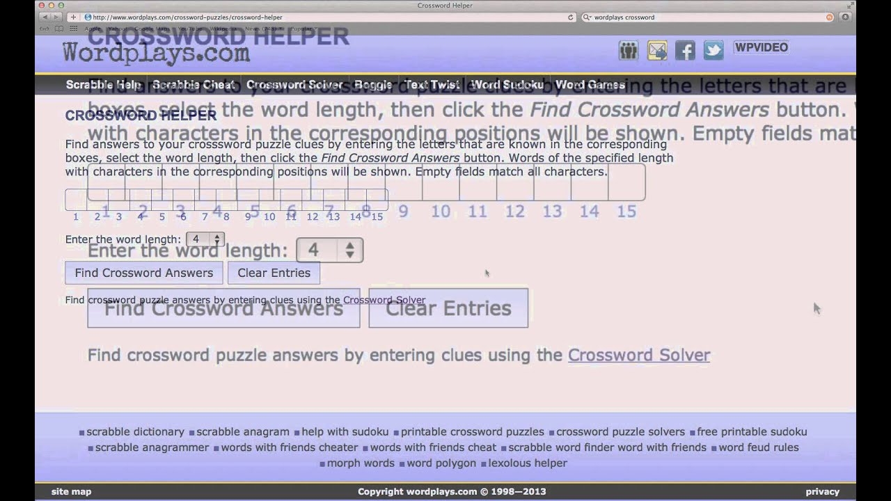Crossword Solutions Crossword Solver