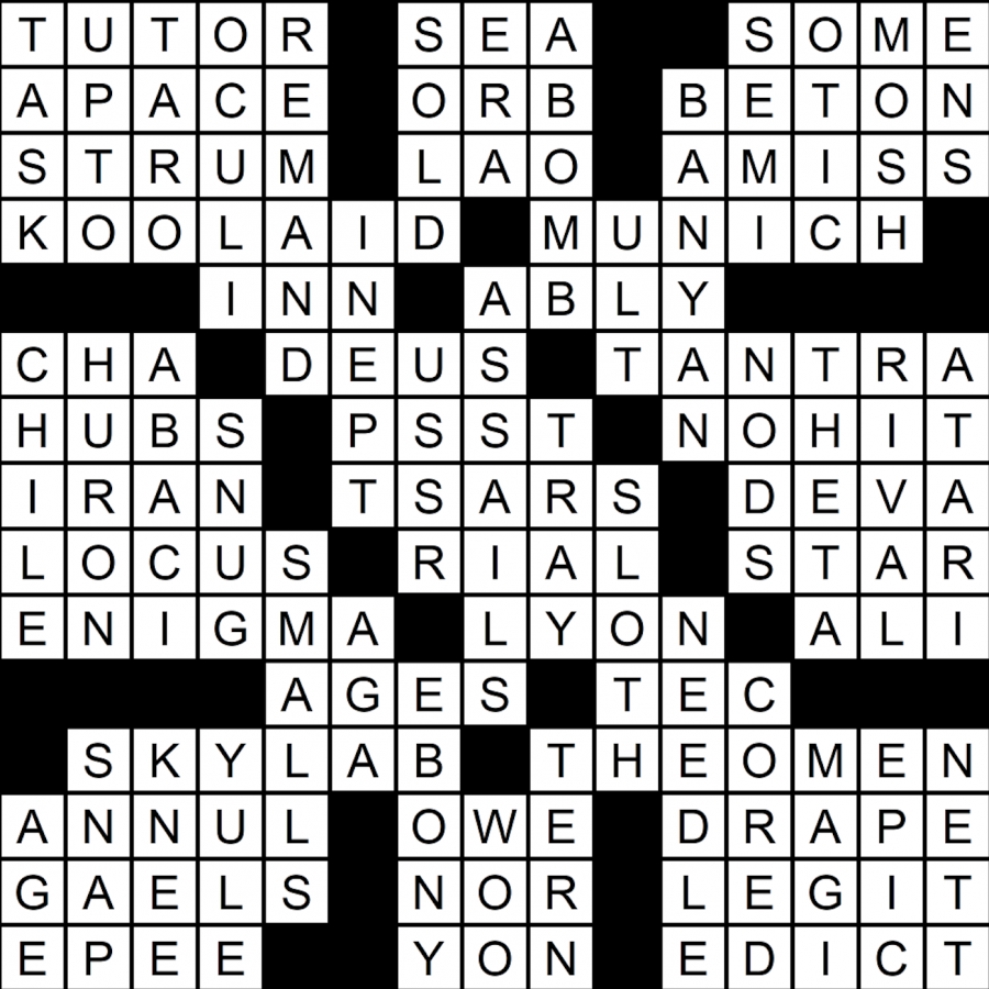 Crossword Solutions The Courier