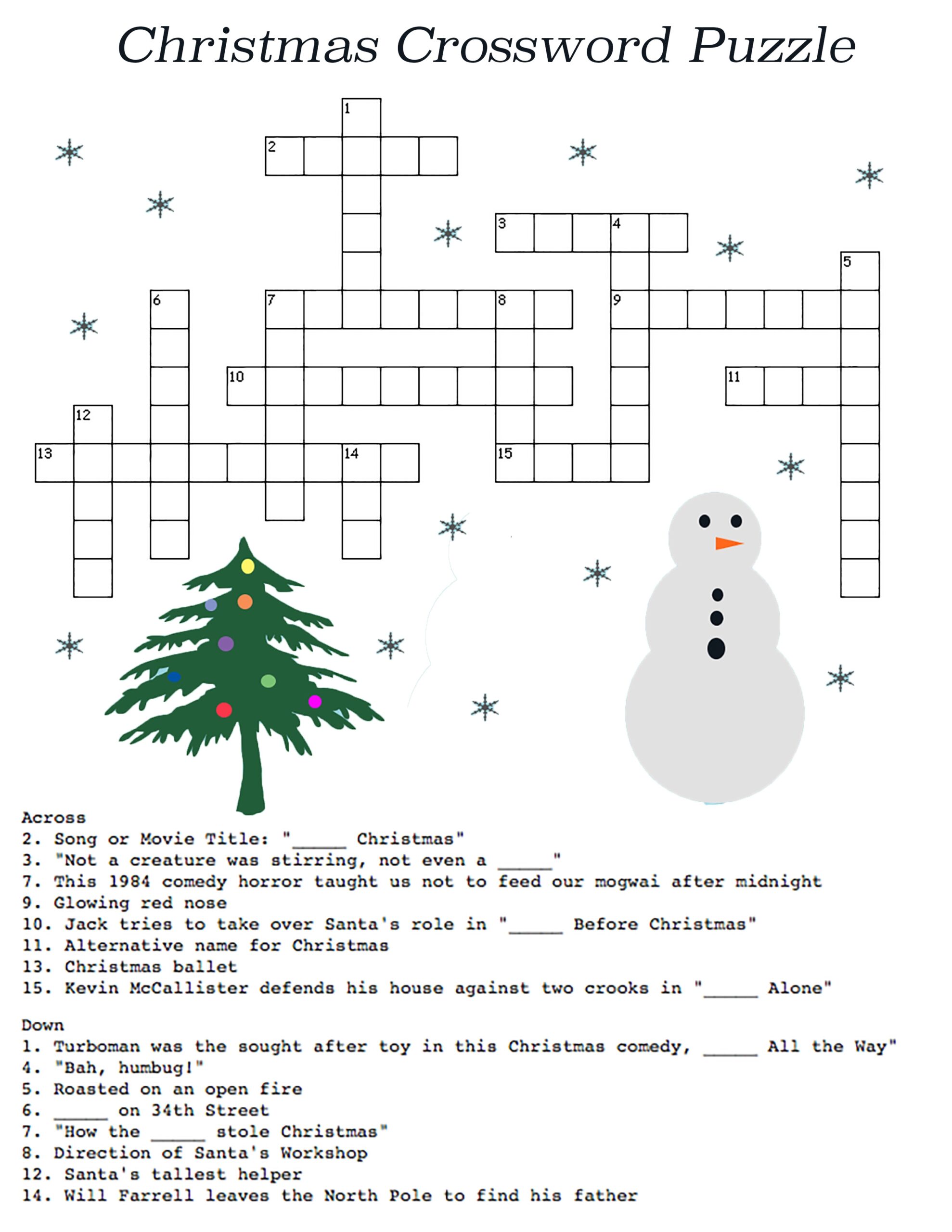 Crossword Themed Puzzles With Answers