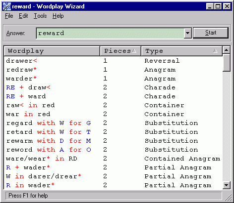 Crossword Wordplay Wizard FileForum