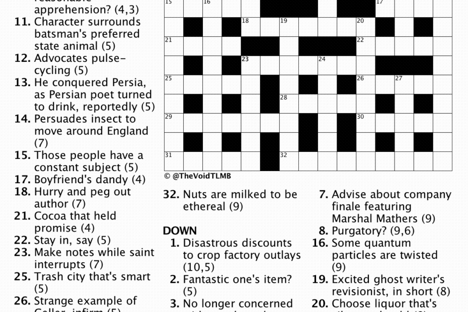 Cryptic Crosswords To Print Off Printable James Crossword Puzzles