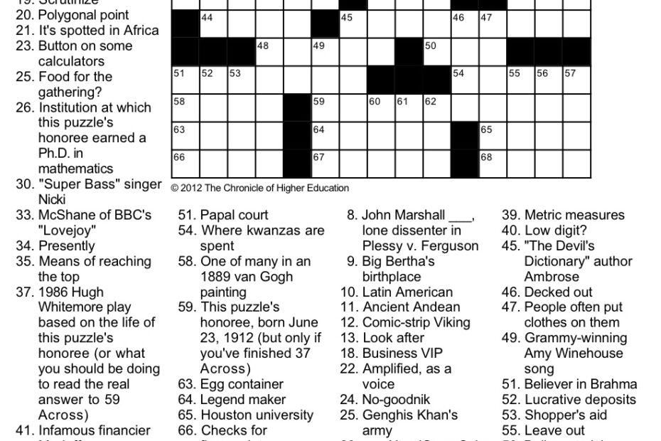 Cryptic Tribute Crossword Puzzle