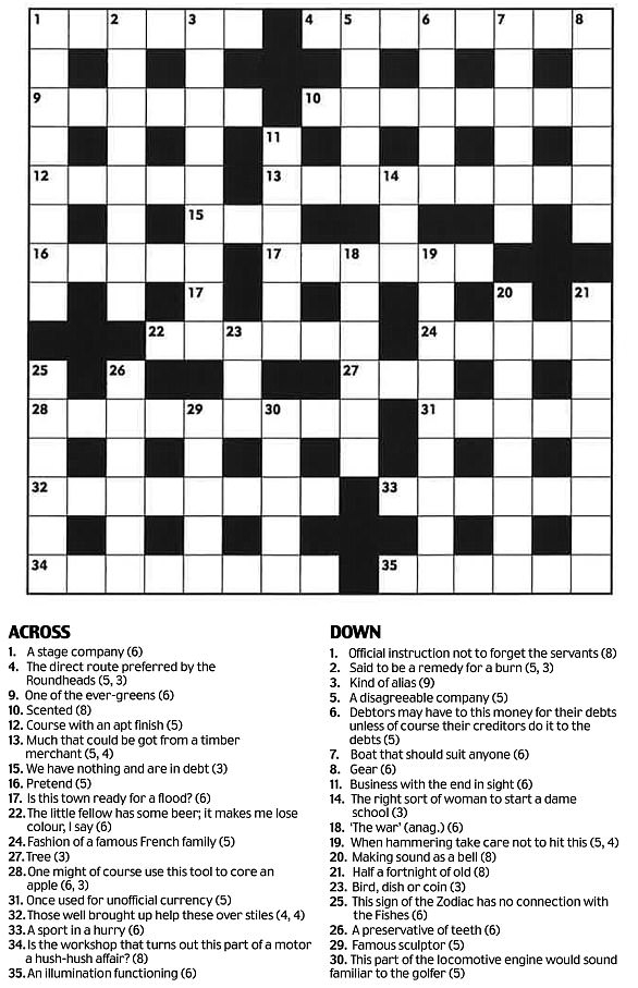 Daily Mail Cryptic Crossword Printable Printable Word Searches