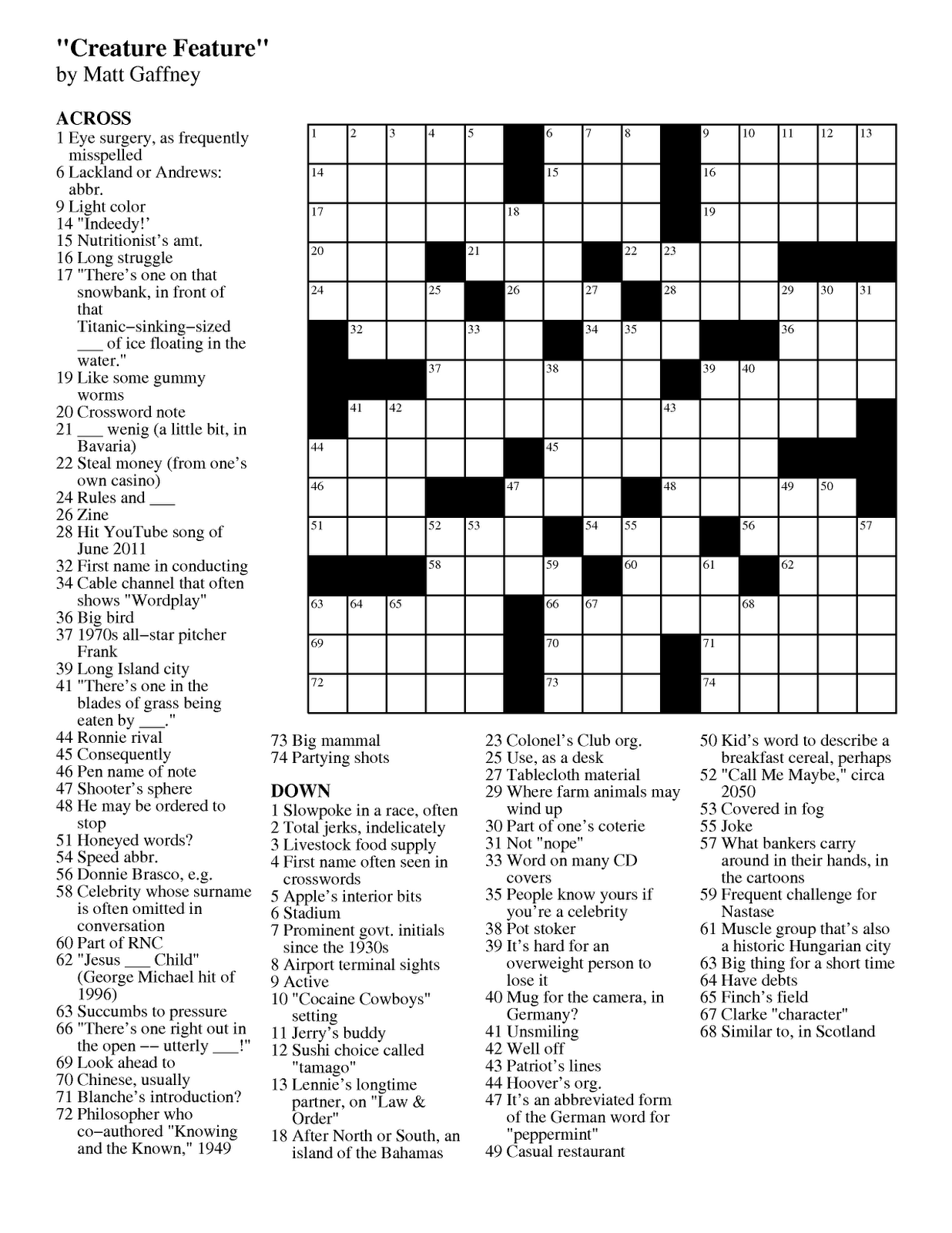 Daily News Crossword Puzzle Printable Emma Crossword Puzzles Images 