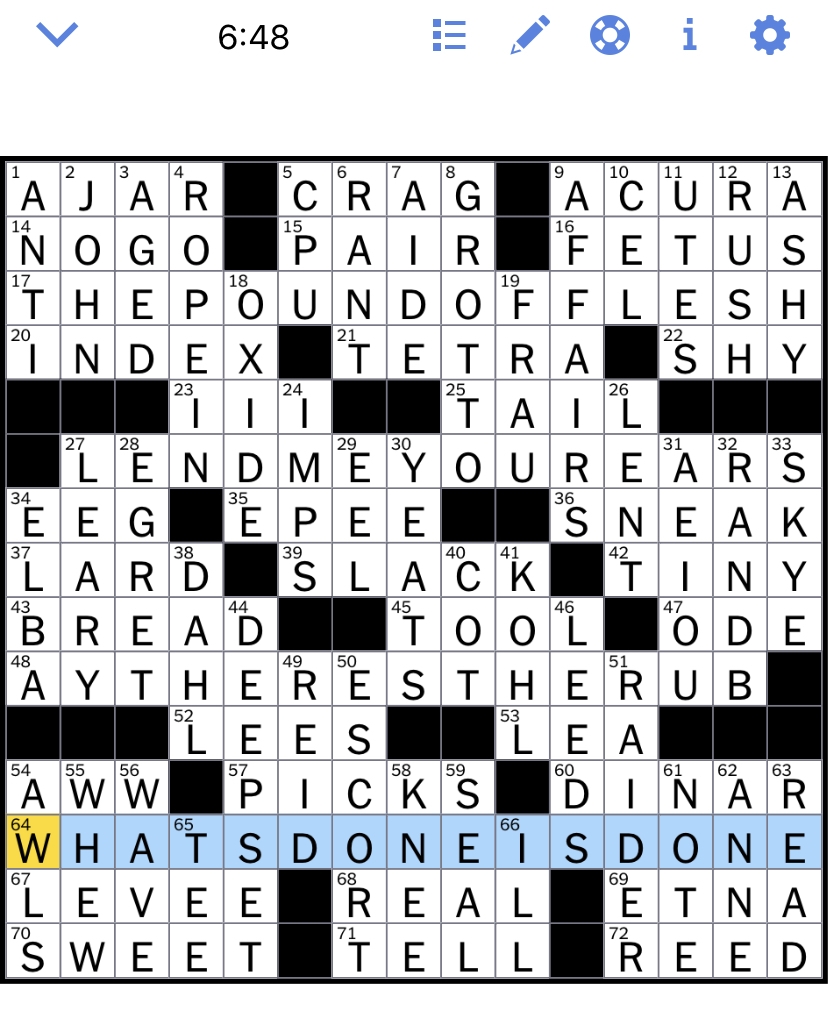 Daily Nytimes Crossword Answers To Today 39 s Ny Times 061809 New York Times