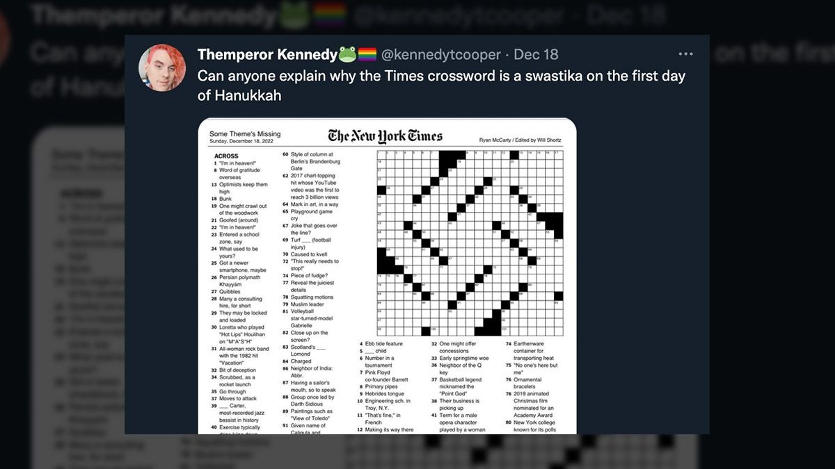 Did NY Times Publish What Some Said Was A 39 Swastika Shaped 39 Crossword 