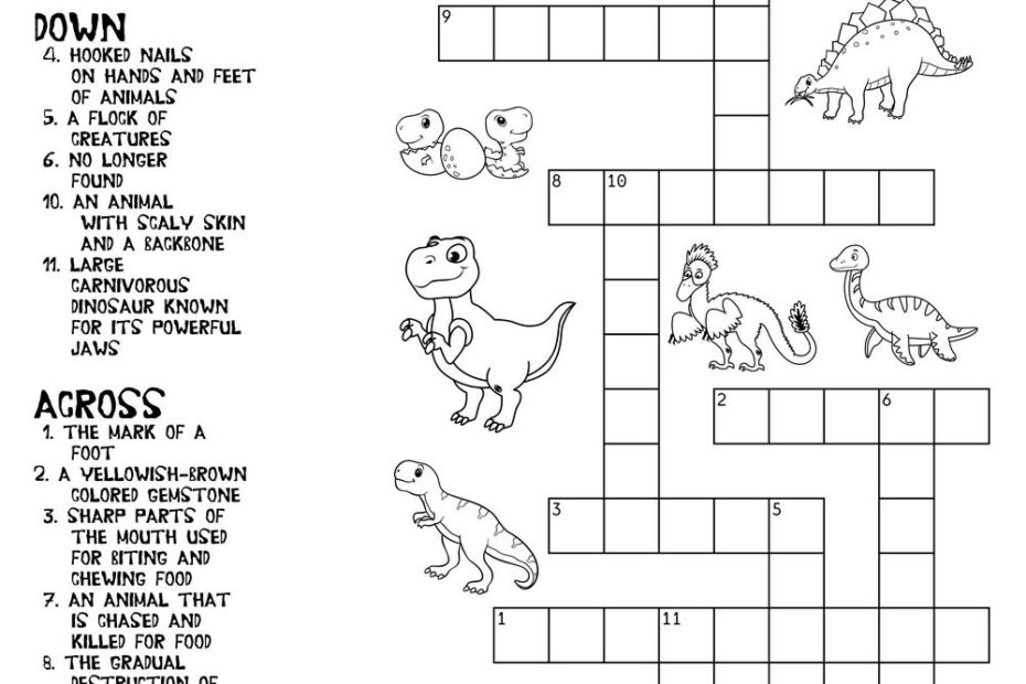 Dinosaur Crossword Puzzle Beeloo Printable Crafts For Kids vyRzkBnl8