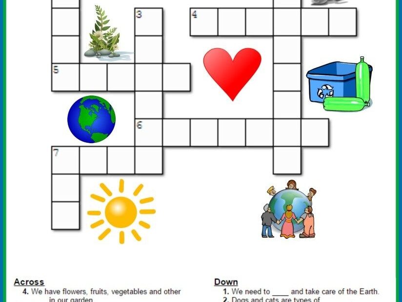 Earth Day Crossword Puzzle Printable Puzzles For Kids