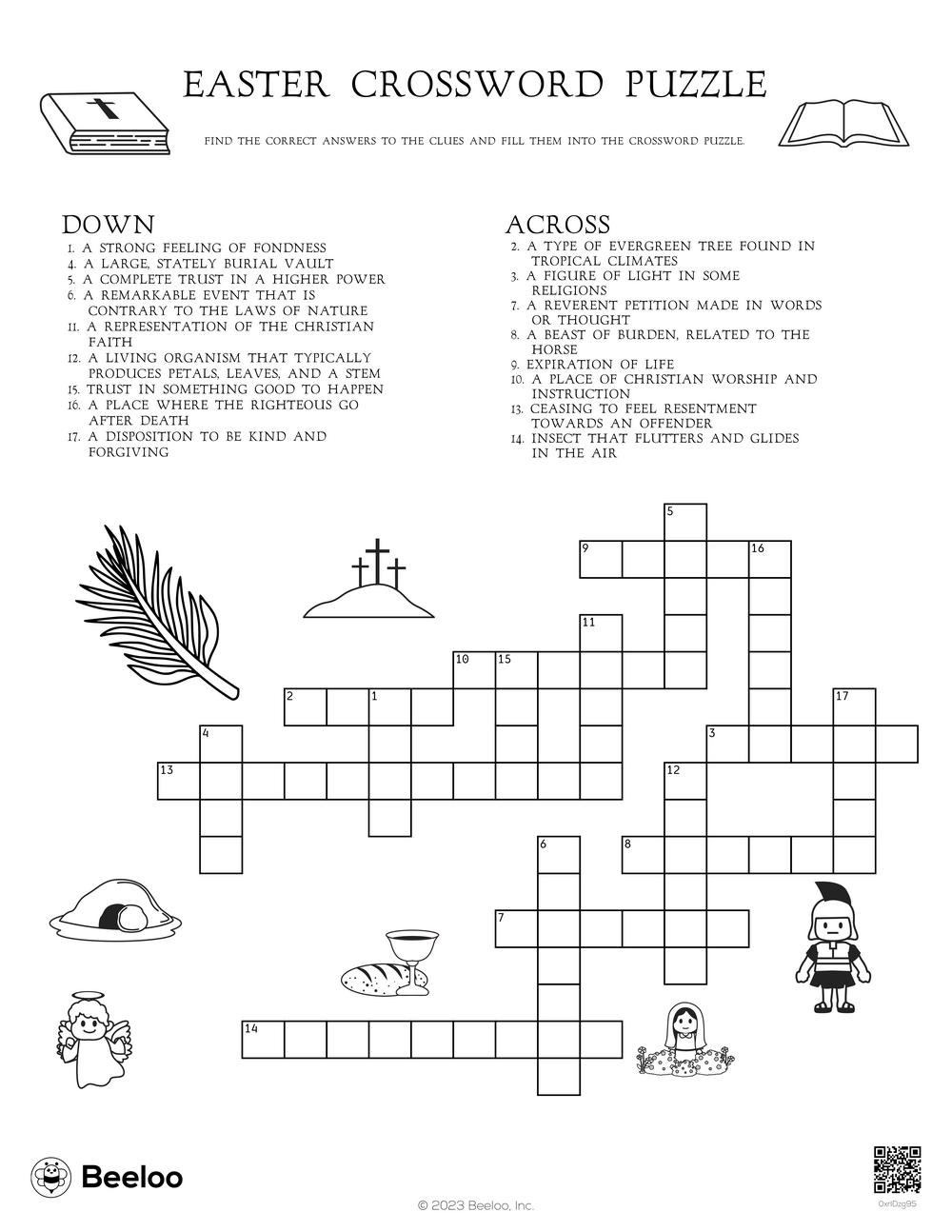 Easter Crossword Puzzle Beeloo Printable Crafts And Activities 