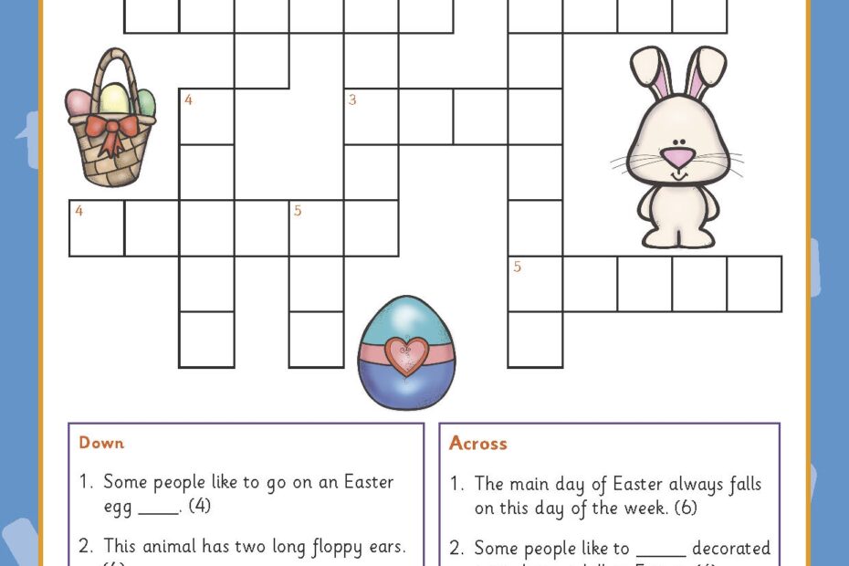 Easter Crossword Years 3 4 CGP Plus Worksheets Library