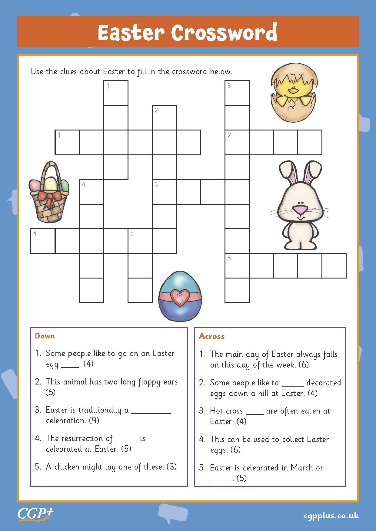 Easter Crossword Years 3 4 CGP Plus Worksheets Library