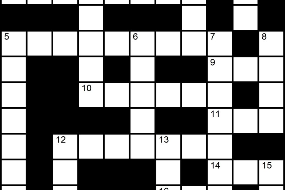 Easy Crossword Puzzles For Beginners Printable