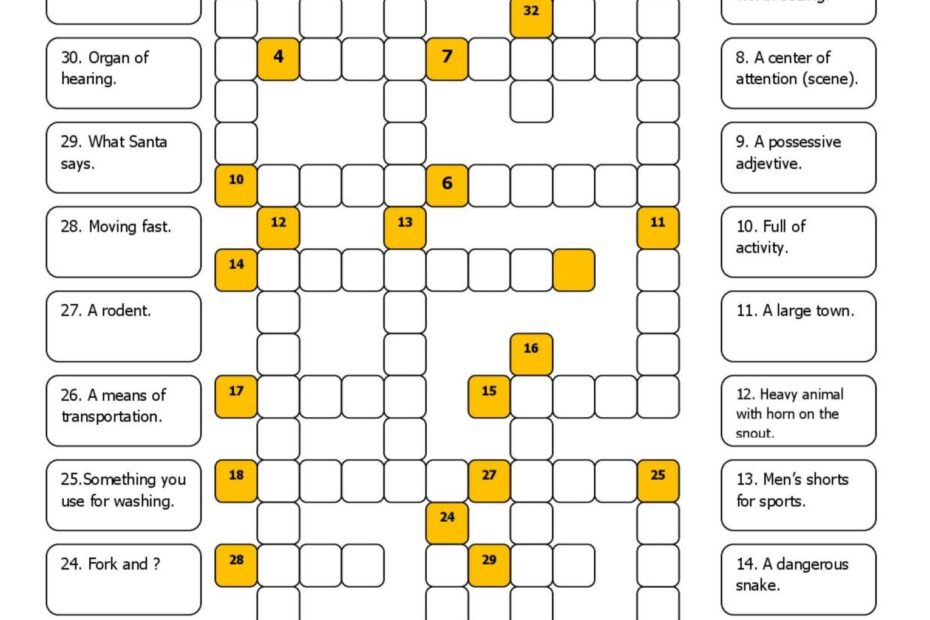 Easy Crosswords 5 English ESL Worksheets Pdf Doc