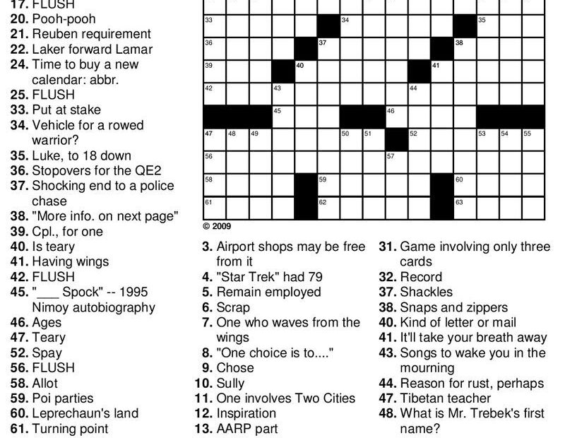 Easy Daily Crossword Puzzles Printable Printable Crossword Puzzles Online