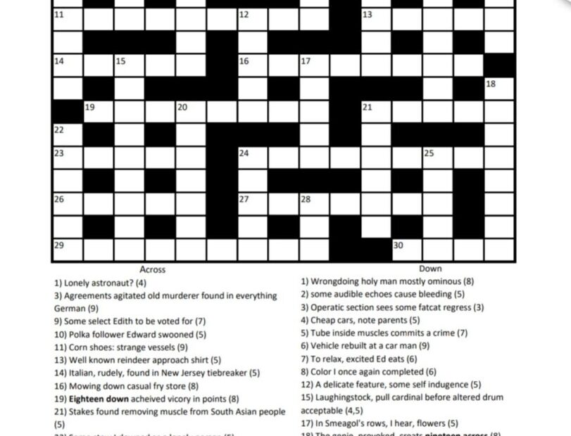 Easy Daily Cryptic Crossword Easycrosswordpuzzlesprintable