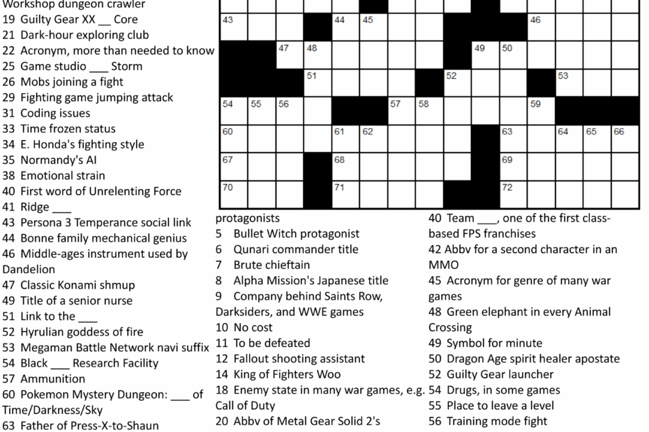 Easy Printable Crossword Puzzles For Adults Easy Crossword Puzzles