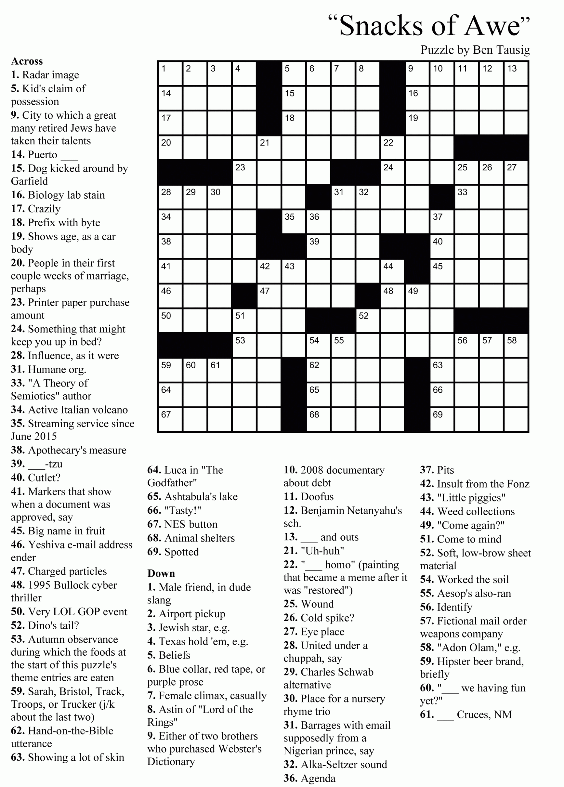 Easy Printable Crossword Puzzles For Seniors Printable Calendars AT A 
