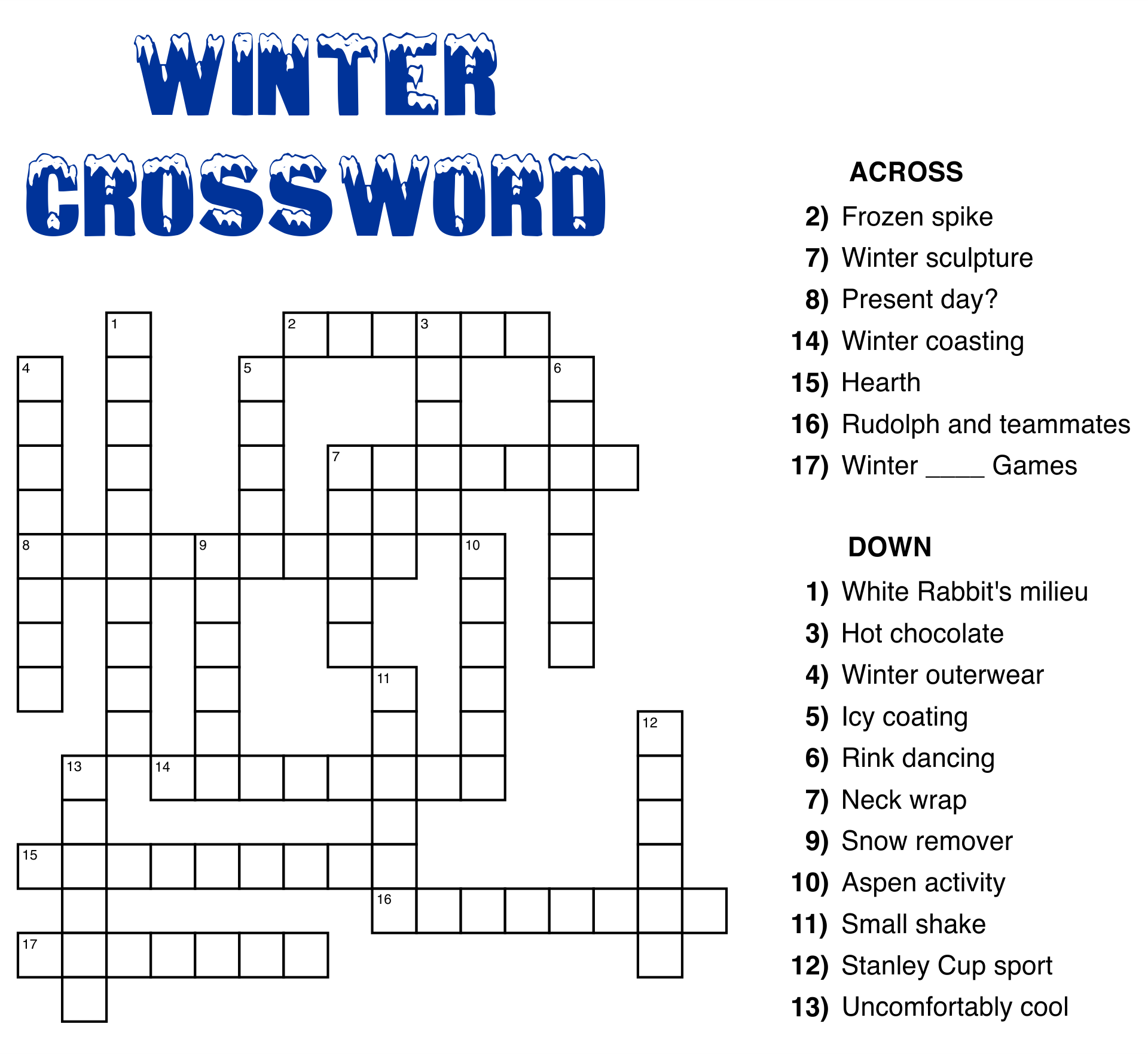Easy Printable Crossword Puzzles Printable Calendars AT A GLANCE